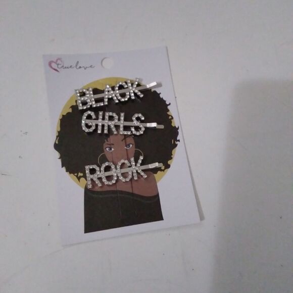 ⬇️⬇️⬇️True Love Black Girls Rock Blingy Bobby Pins - Picture 1 of 2
